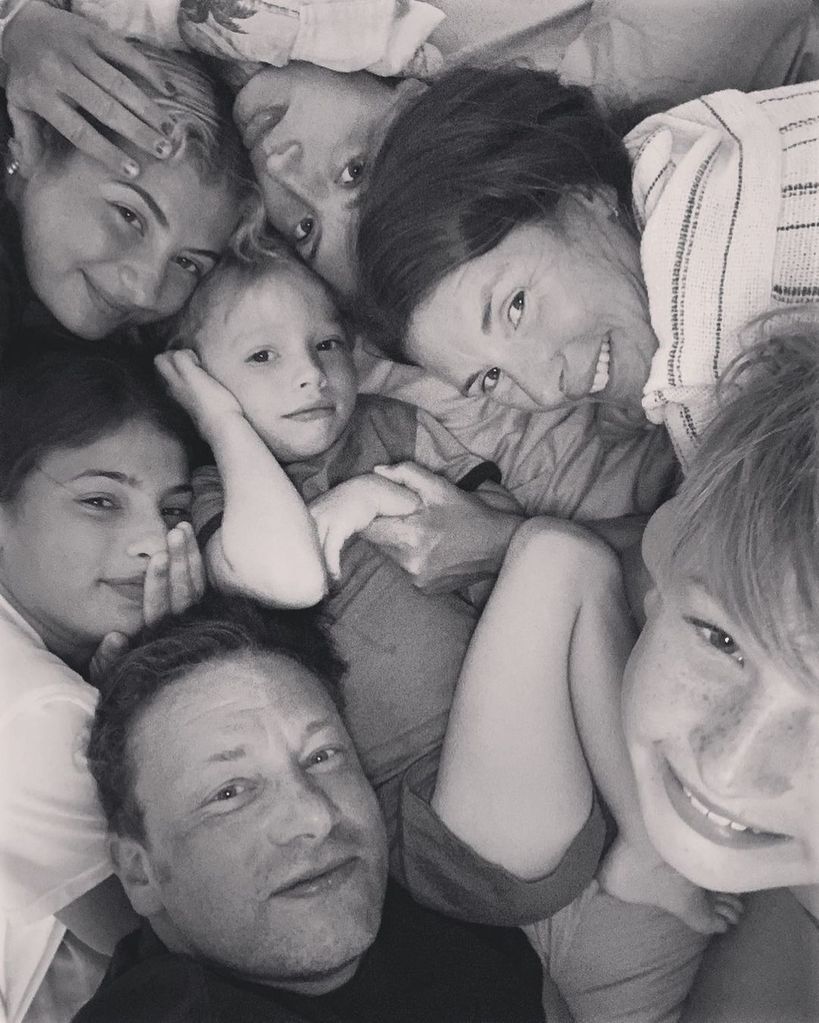 Jools and Jamie Oliver with their five children