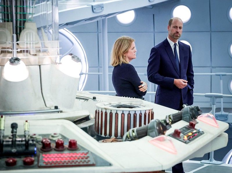 Prince William steps inside the iconic TARDIS on the set of Doctor Who