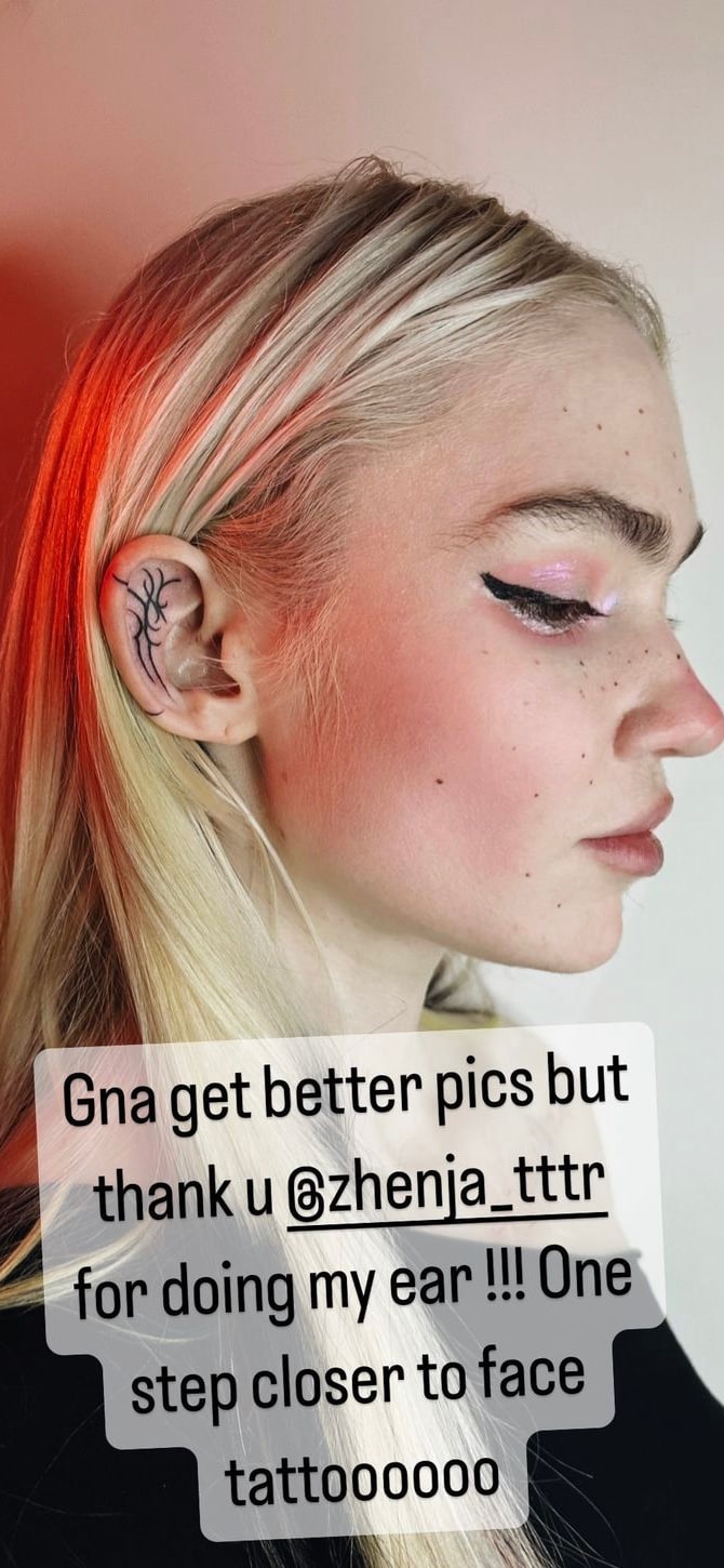 Grimes' photo of her tattooed ear