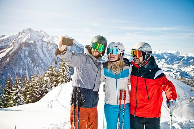skiing selfie st johann