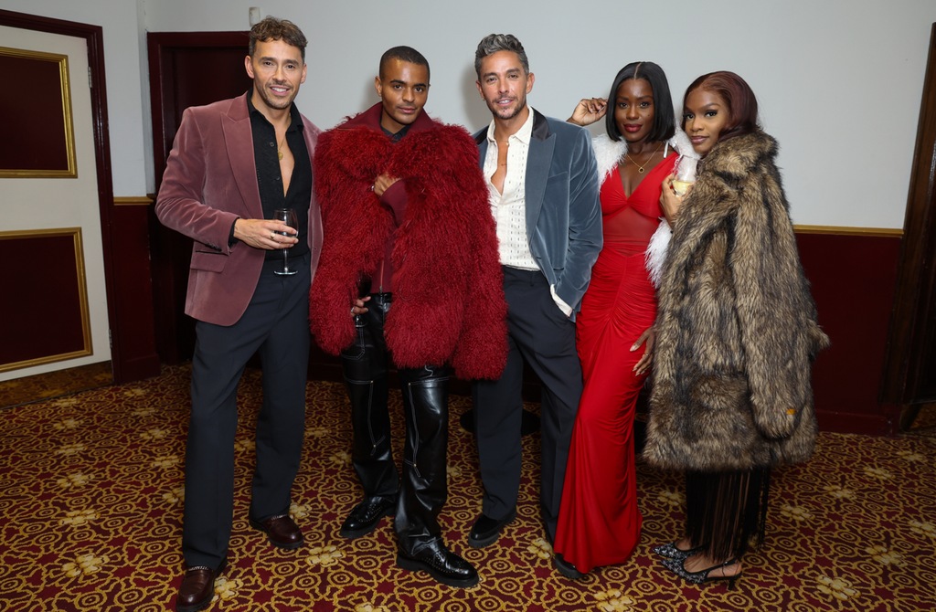 Simon Atkins, Warren Atkins, Vanessa Vanderpuye, and Deborah Famodun posing