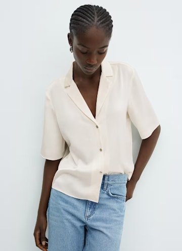 mango white satin shirt 