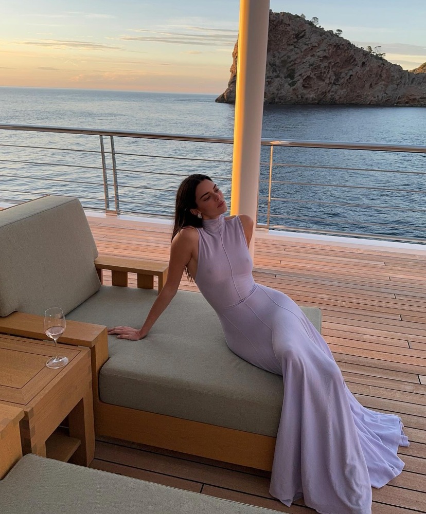kendall jenner in long purple dress