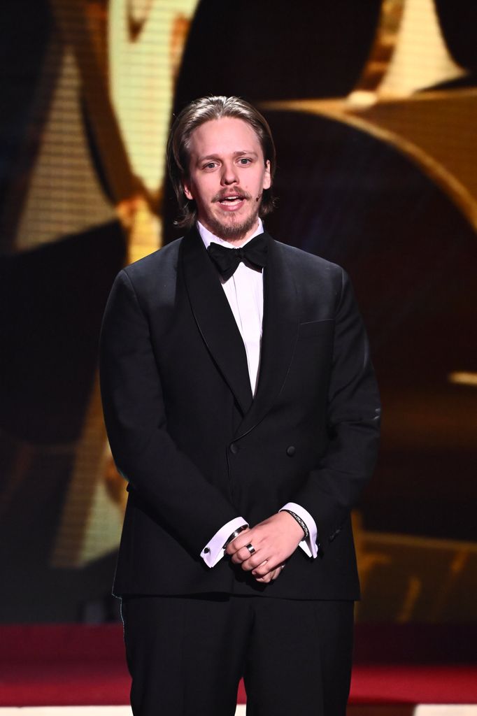 Valter Skarsgård presents an award at the Guldbagge Film Awards at Cirkus in Stockholm