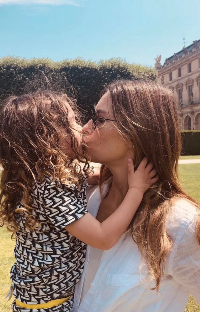 Photo shared by Justin Timberlake in a video montage on Instagram March 2024 in honor of his wife Jessica Biel's 42nd birthday in which she is kissing one of their sons