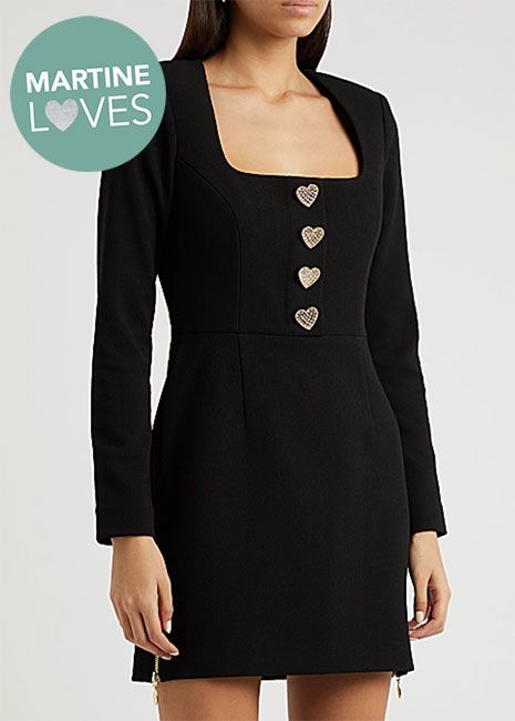 black heart button dress