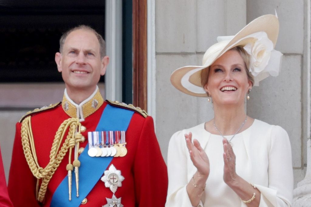 The Duchess of Edinburgh reacts to flypast surprise for King Charles