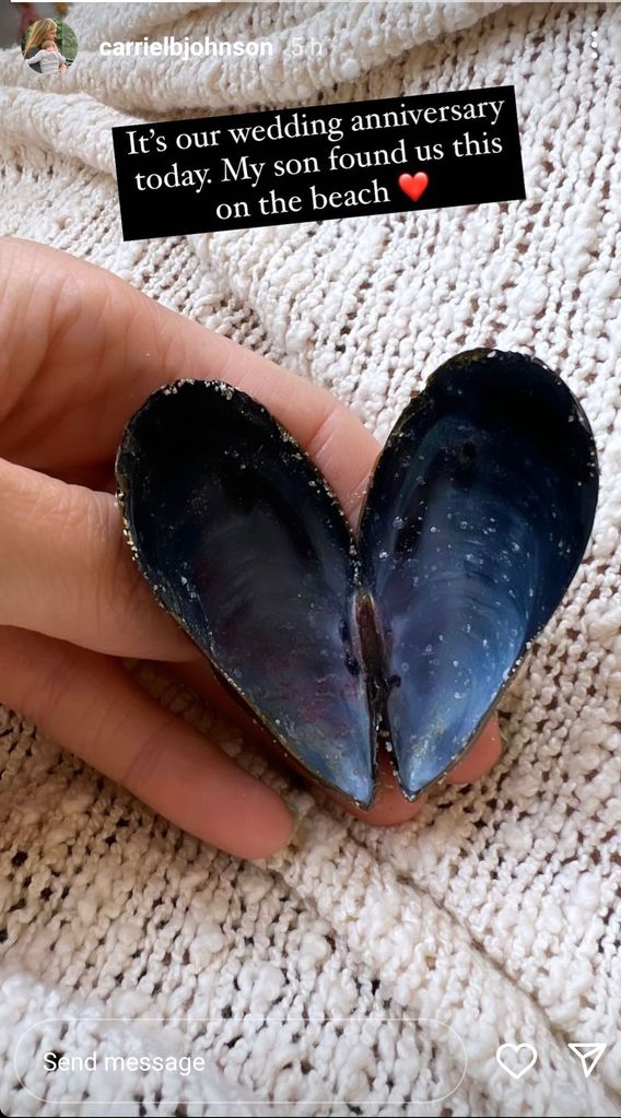 open mussel in shape of love heart