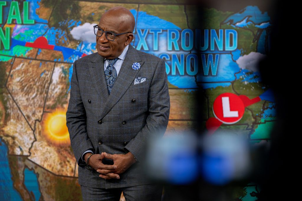 Al Roker in gray blazer and stripe shirt in Today studios