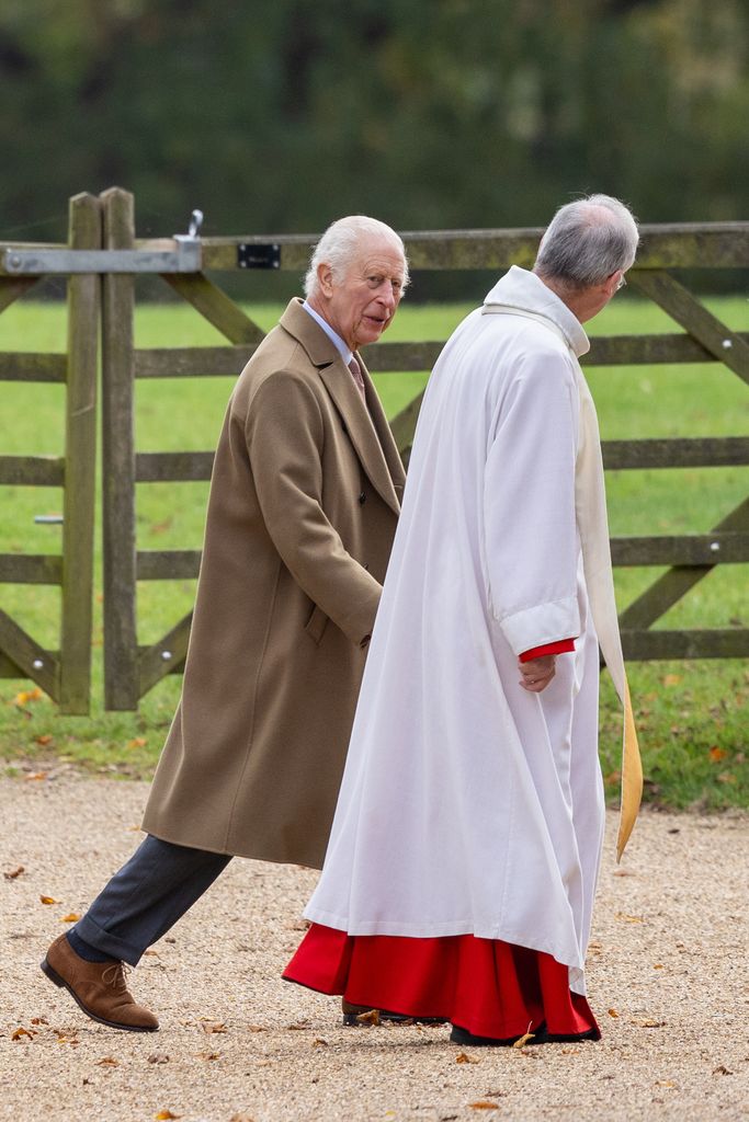 two people walking to church