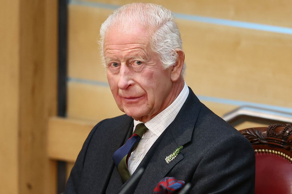 King Charles sitting in Scottish Parliament