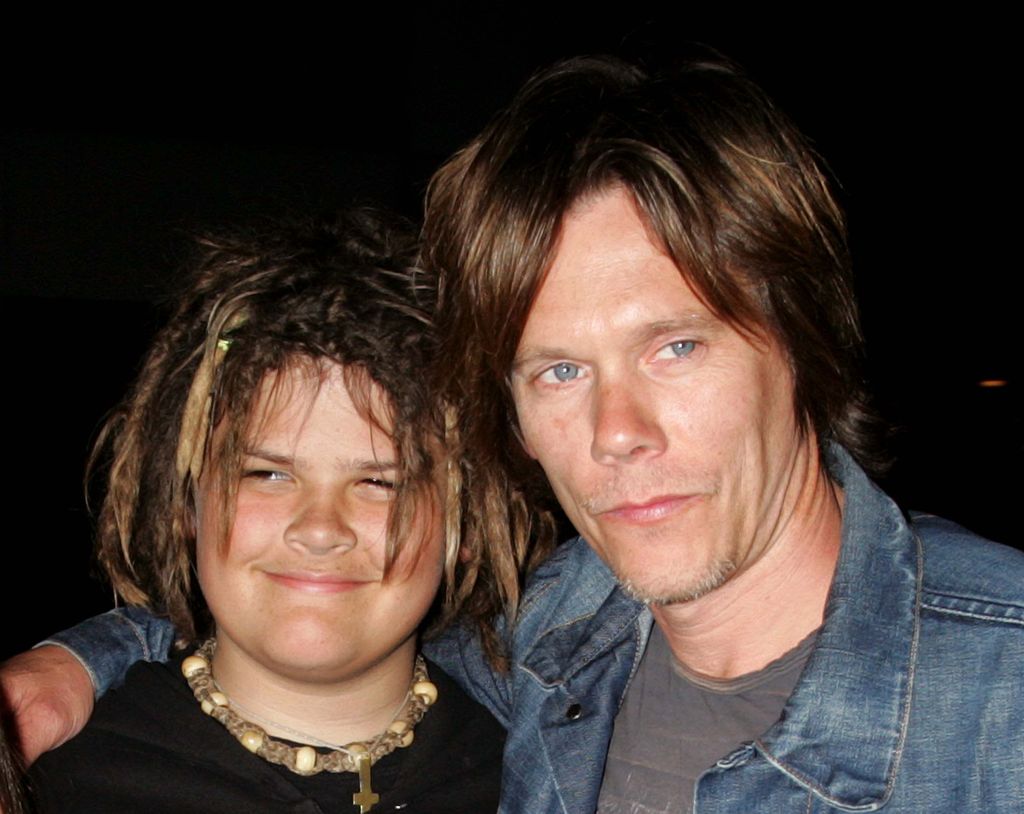 Kevin Bacon looks just like goth son Travis in throwback wedding photo ...