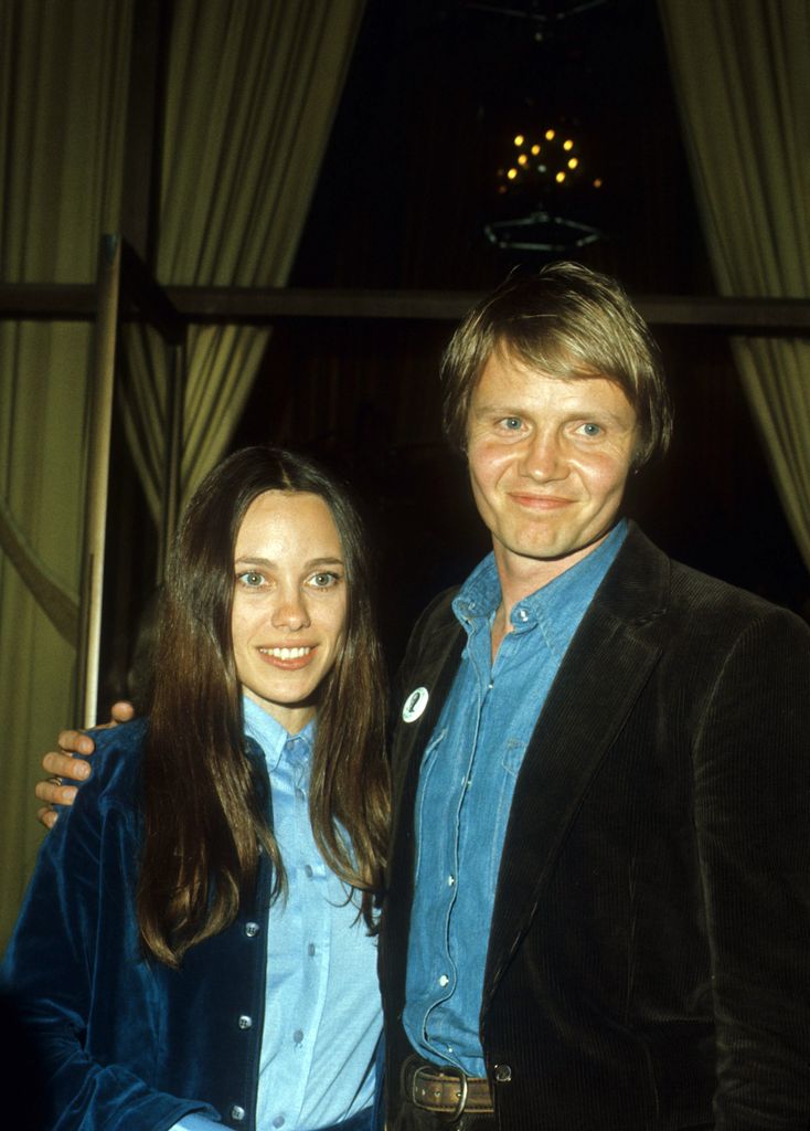 Jon Voight and his second wife Marcheline Bertrand pose for a portrait in 1977.  Bertrand and Voight are the parents of actress Angelina Jolie