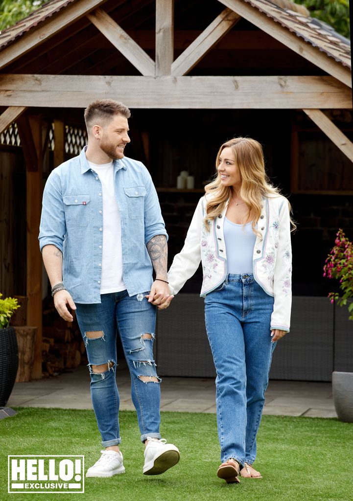 Amy Dowden looks lovingly towards her husband Ben as they hold hands