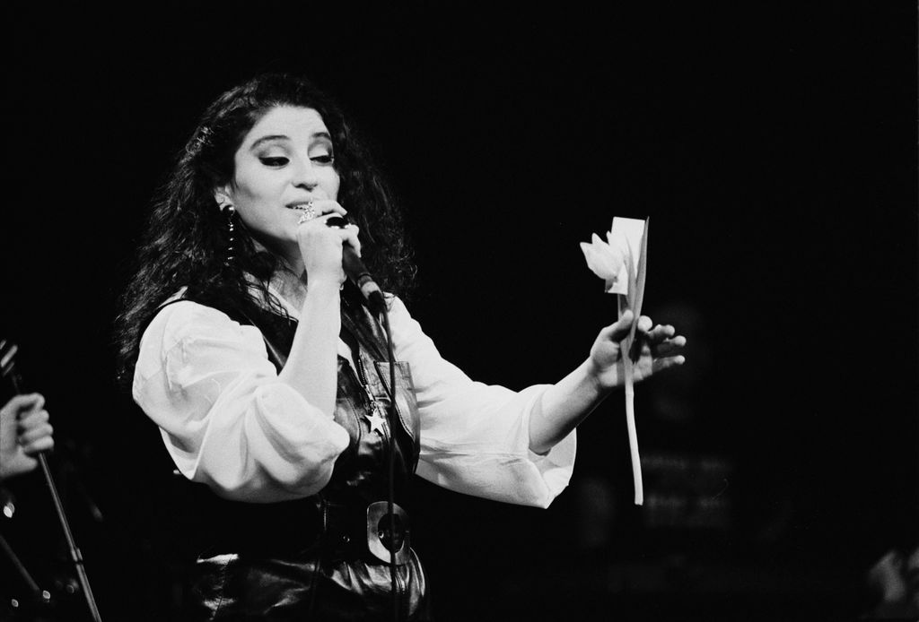 Turkish singer Askin Nur Yengi performs at the Paradiso in Amsterdam, Netherlands on 12th January 1992