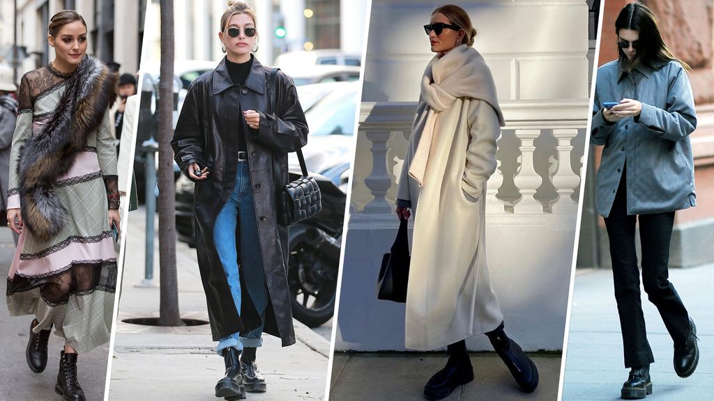celebrities wearing chunky black boots