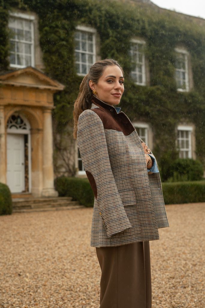 Lydia Millen posing with the new Holland Cooper collection