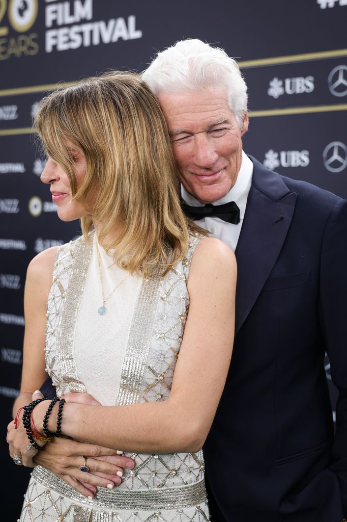 Alejandra Gere and Richard Gere attend the "Wisdom of Happiness" green carpet during the 20th Zurich Film Festival 