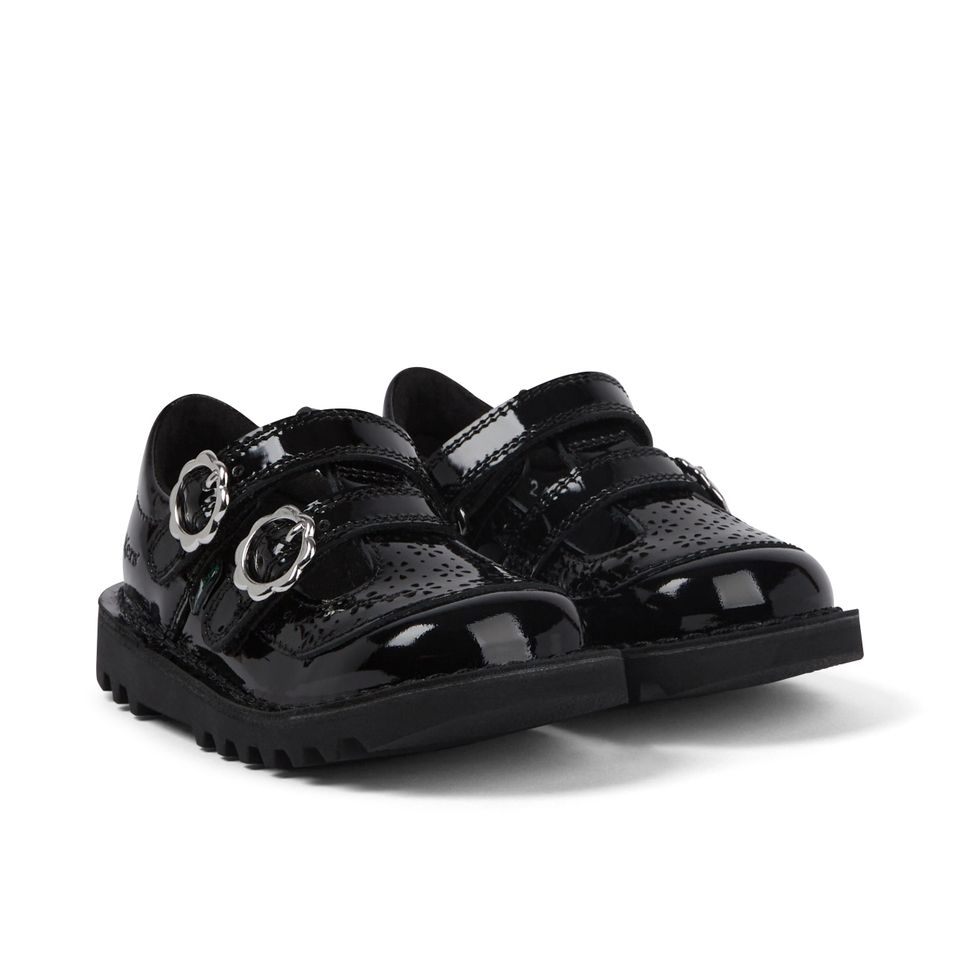 Girls Kick T-Bar Meadow Patent Leather Black