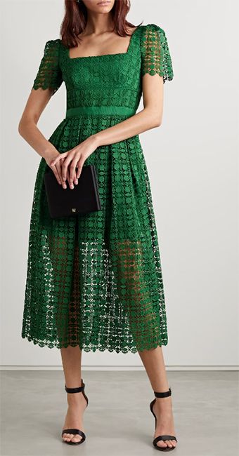 green lace self portrait dress