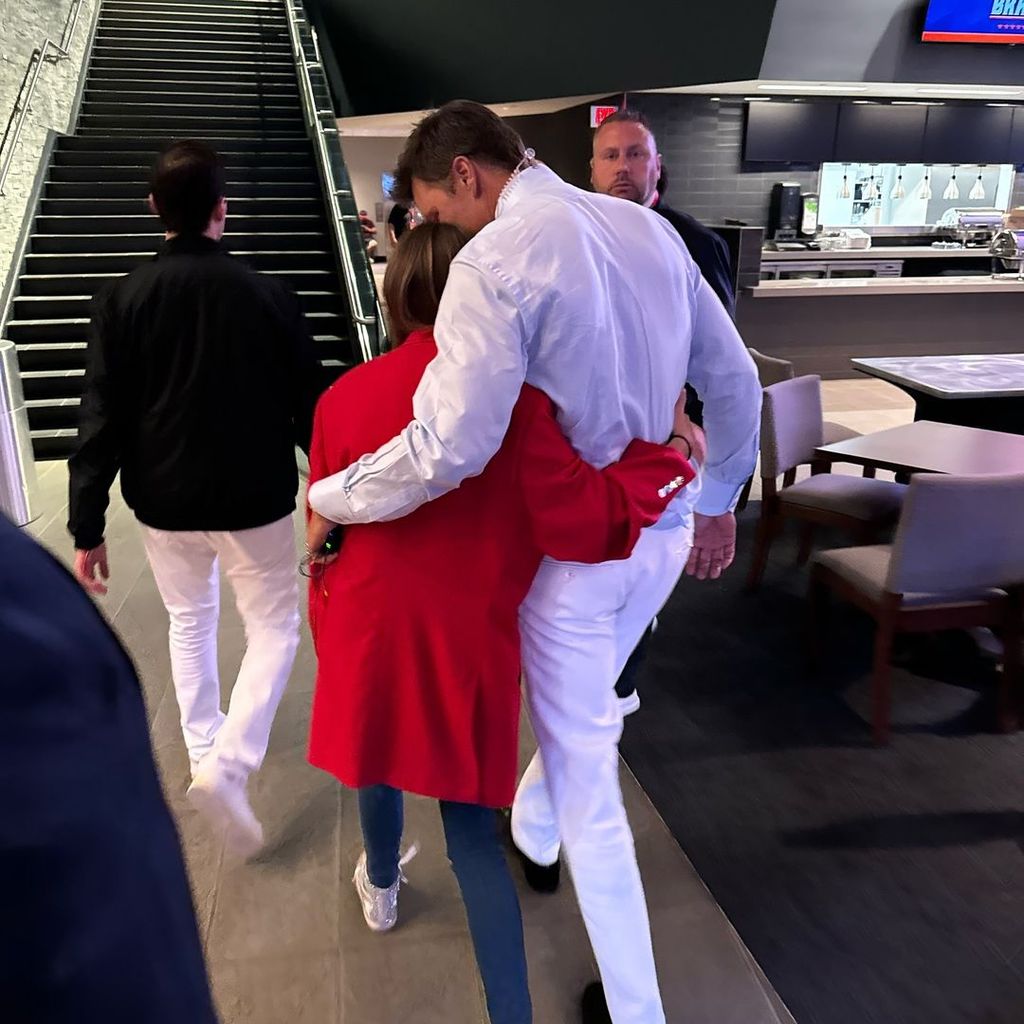 Tom Brady and his daughter Vivienne photographed backstage at his Patriots Hall of Fame induction ceremony