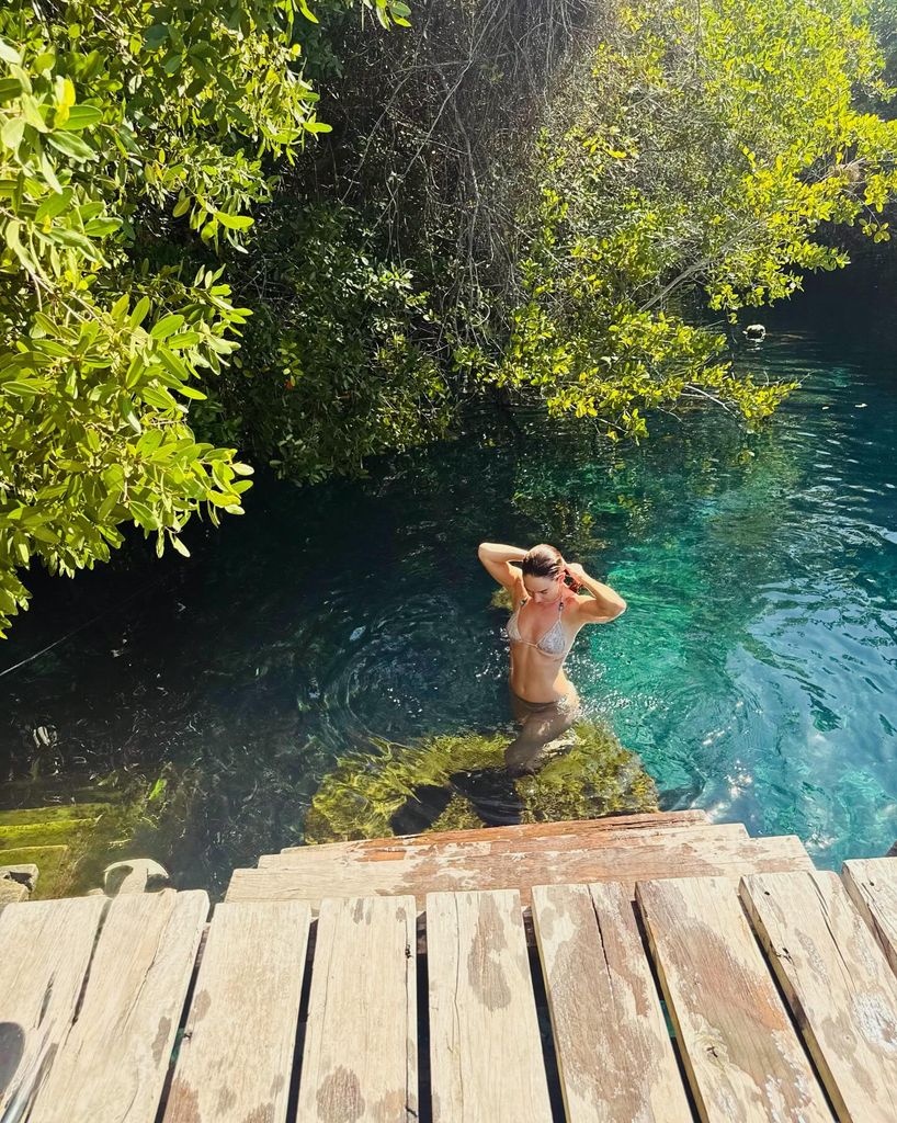 A photo of Lily James wearing a bikini