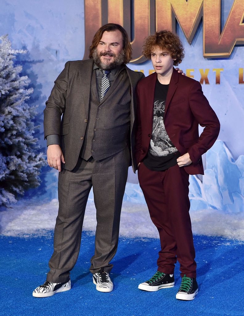 Jack Black and Samuel Black attend the premiere of Sony Pictures' "Jumanji: The Next Level" on December 09, 2019 in Hollywood, California