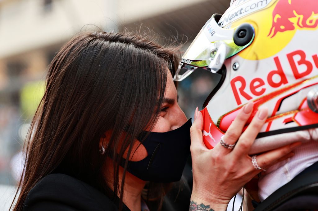 Kelly Piquet congratulates Max during the F1 Monaco Grand Prix at Circuit de Monaco in 2021