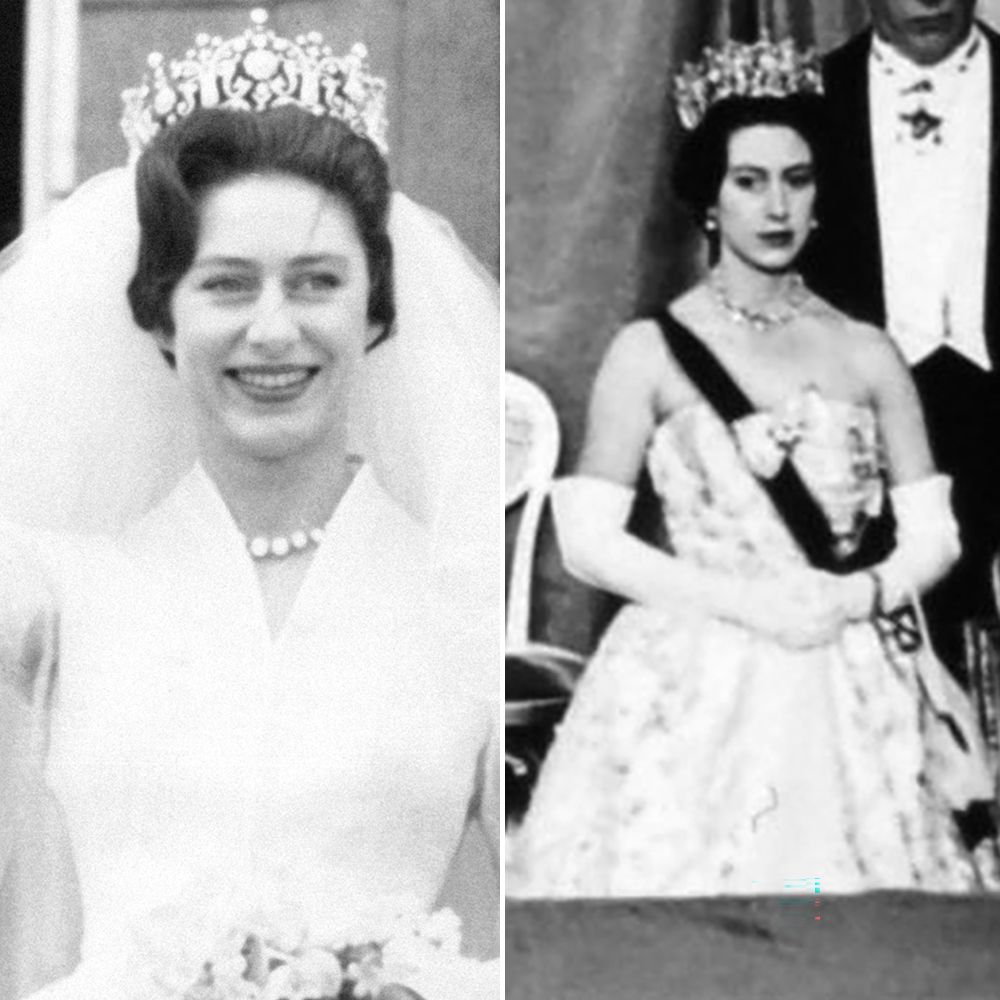 Princess Margaret rewearing her bridal tiara