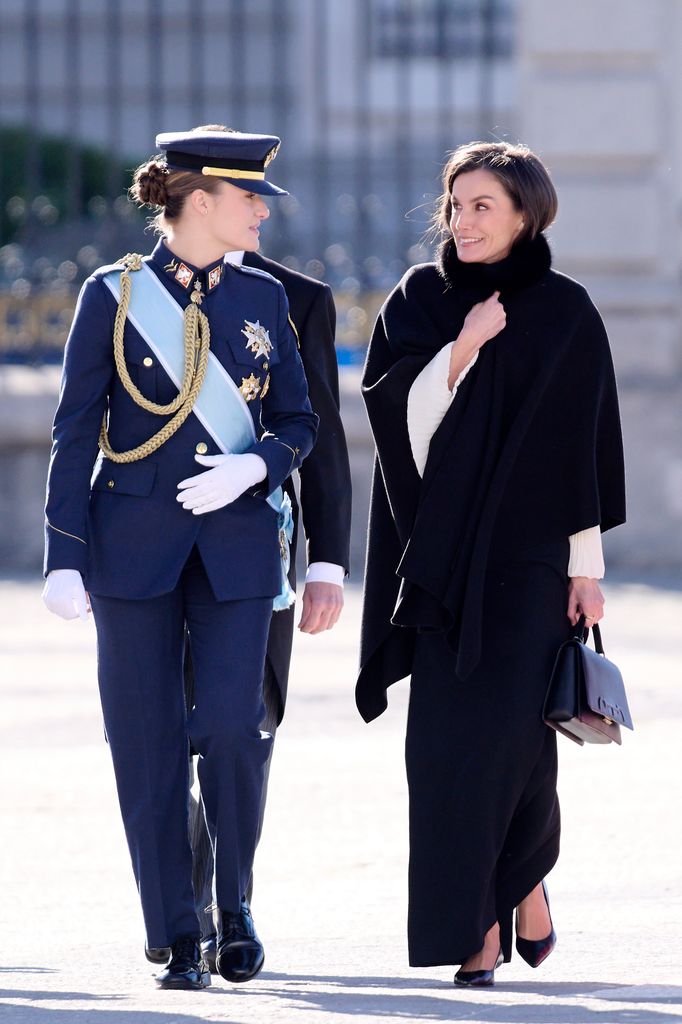Queen Letizia and Princess Leonor at the Pascua Militar ceremony on January 06, 2026 in Madrid, Spain