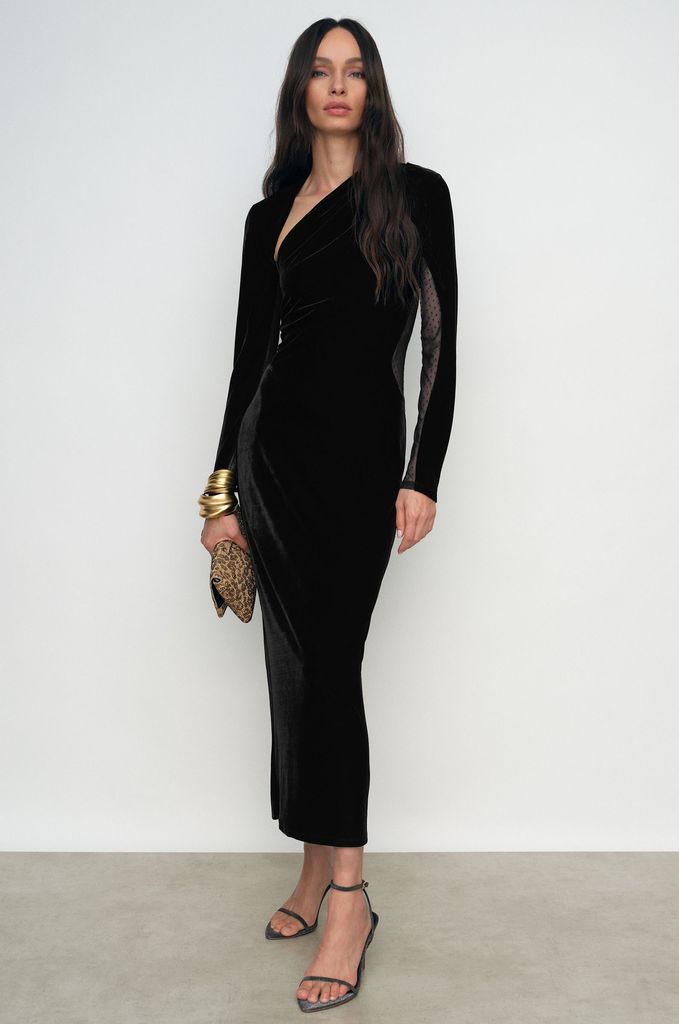 Reiss velvet midi dress