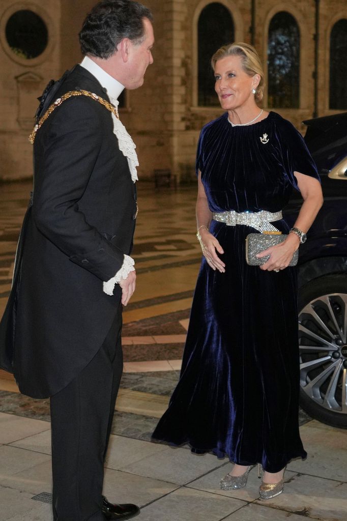 The Duchess of Edinburgh arrives to attend the Biennial RIFLES Awards Dinner, at the Guildhall in London, Thursday, Nov. 27, 2025