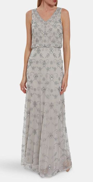 grey embellished dress