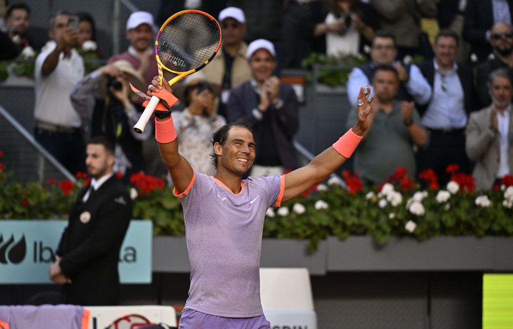 Rafael Nadal celebrates