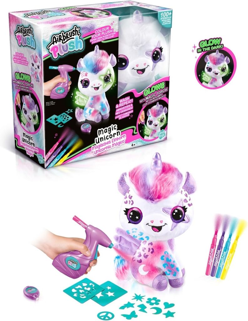 Airbrush Plush Magic Unicorn by Canal Toys
