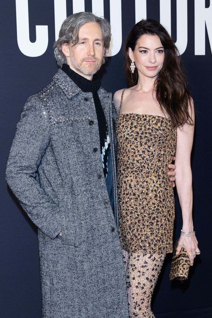 Adam Shulman and Anne Hathaway attend the Valentino Haute Couture Spring Summer 2023 show as part of Paris Fashion Week on January 25, 2023 in Paris, France.