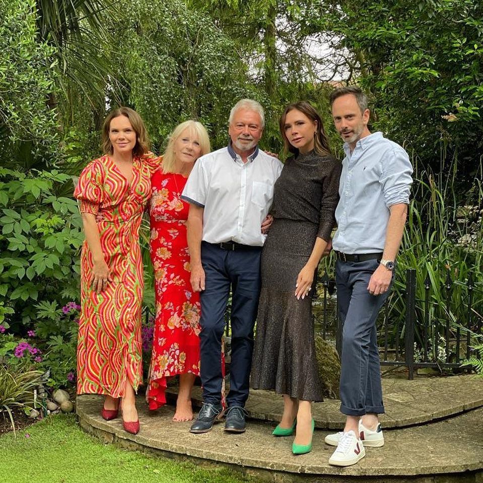 Christian was seen posing alongside his sister in honour of their parents' 50th wedding anniversary