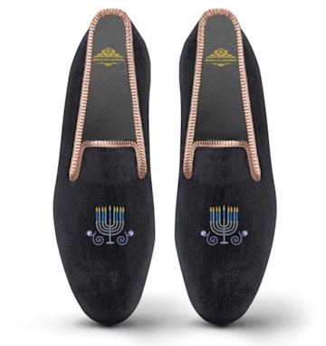 Velvet Loafer/Slipper Menorah - BOWN OF LONDON