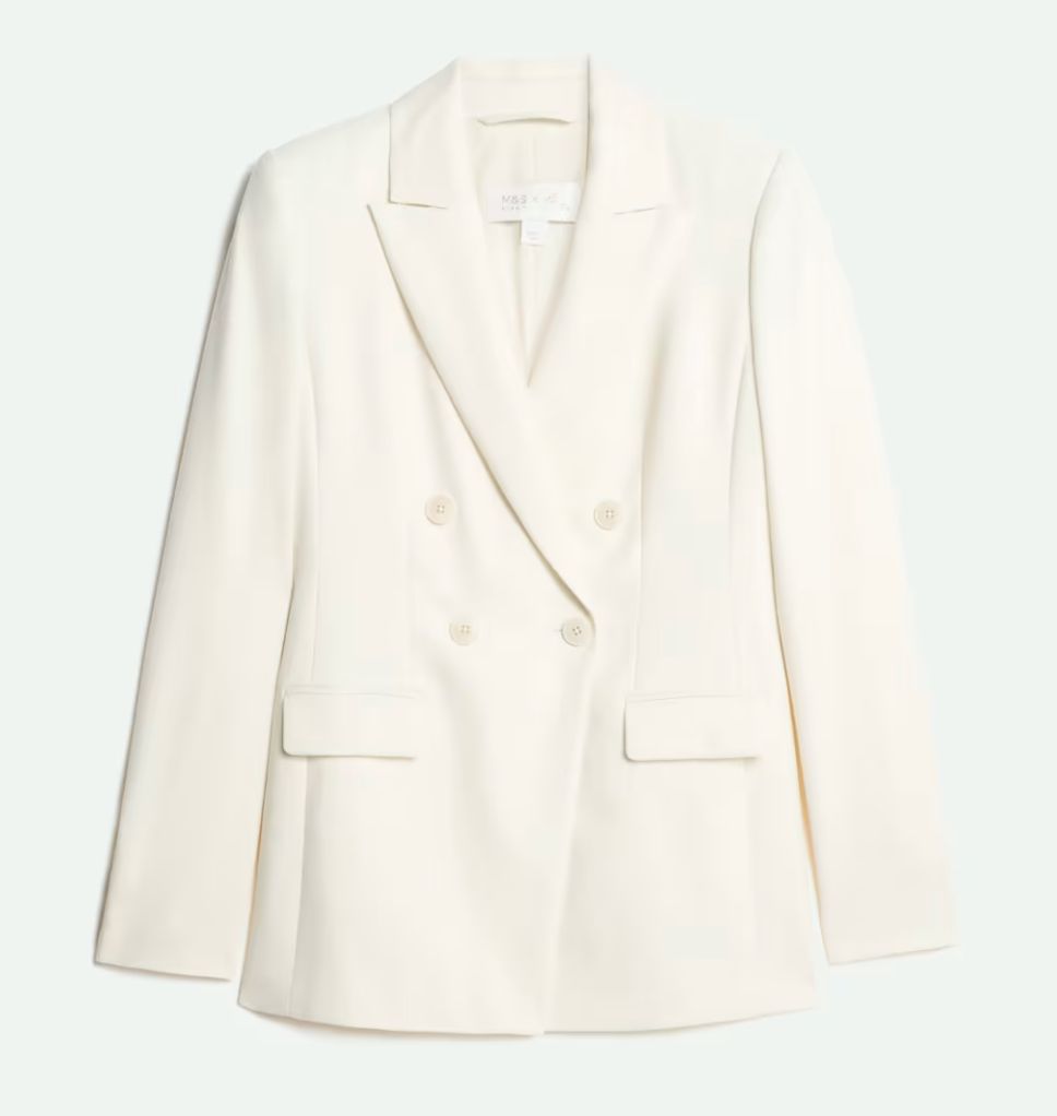 M&S X Sienna Wool-Blend Double-Breasted Blazer