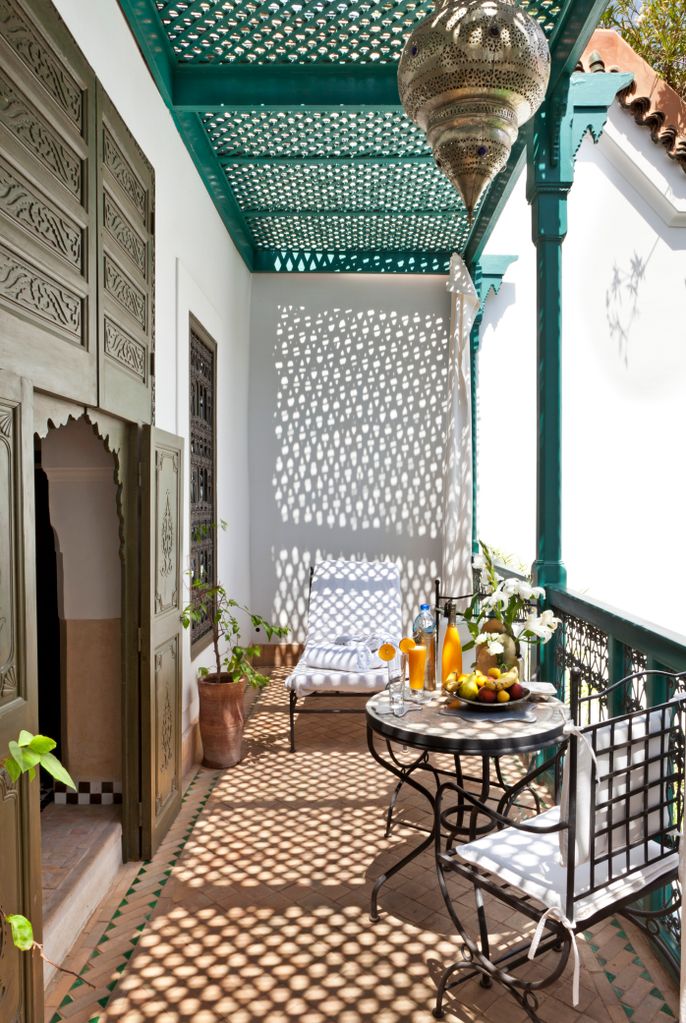 Breakfast on your private terrace at Le Farnatchi riad style hotel in Marrakech