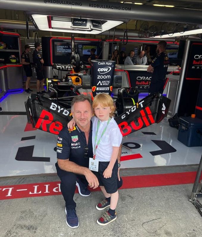 Christian Horner and his son Monty at the Austrian Grand Prix