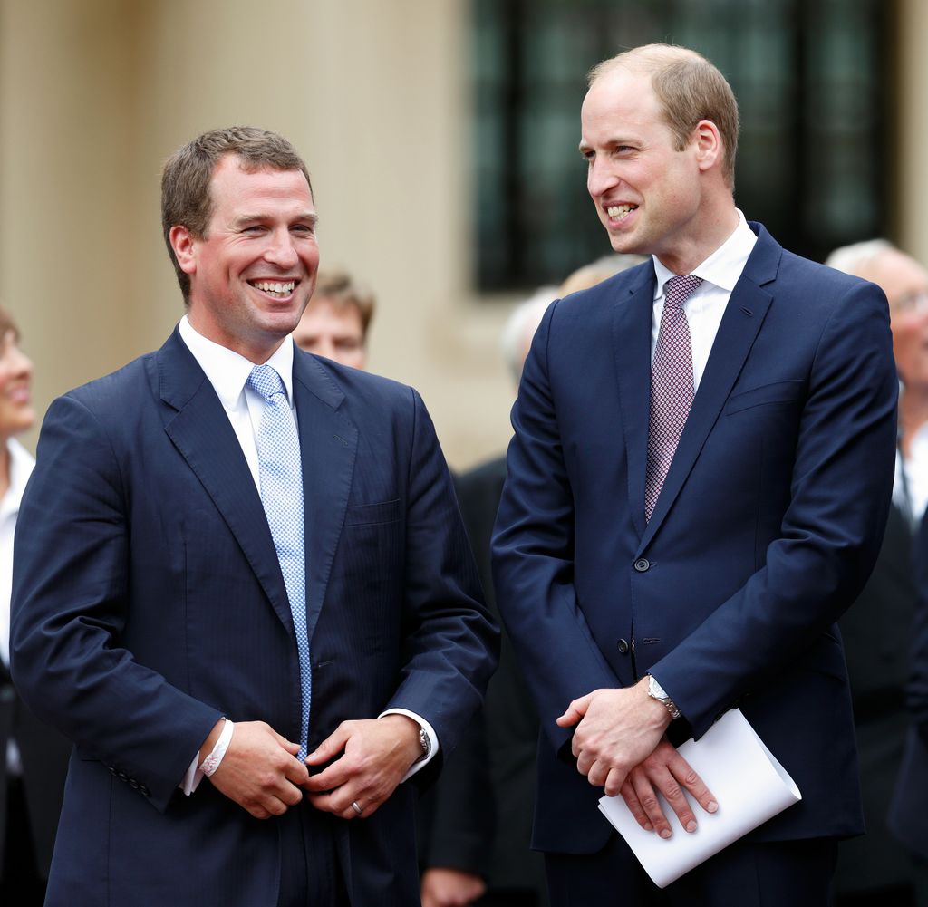 Peter Phillips and Prince William attend 'The Patron's Lunch' celebrations to mark Queen Elizabeth II's 90th birthday on The Mall