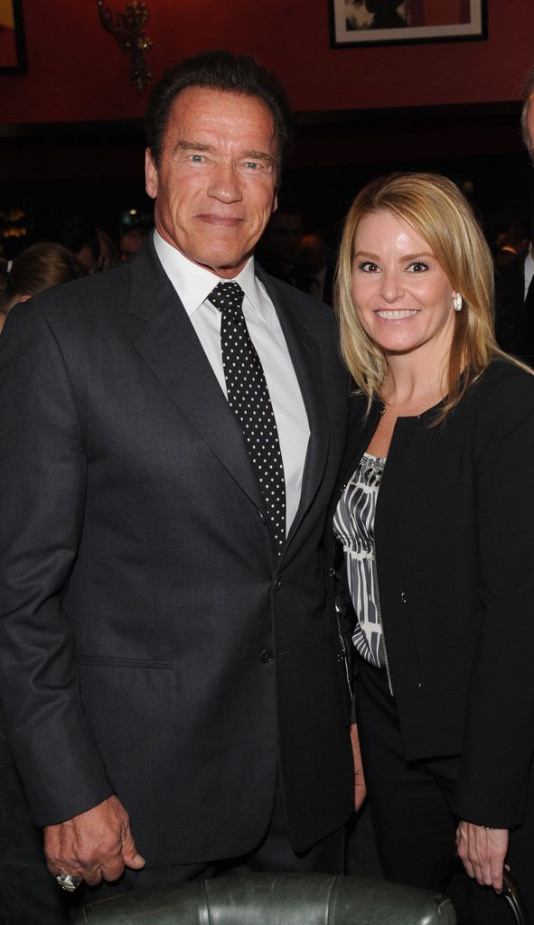 Arnold Schwarzenegger and Heather Milligan attend The Spectator Cigar Awards Dinner 2014, sponsored by Mehmet Kurt of Kingwood Stud, founded by Boisdale at Boisdale on November 16, 2014 in London, England