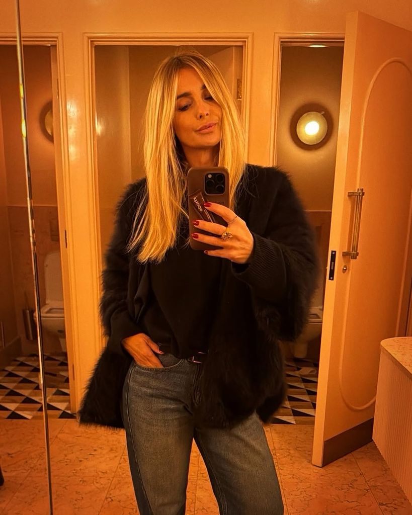 Louise rocked a pair of Victoria Beckham jeans from the fashion designer's luxe denim collection