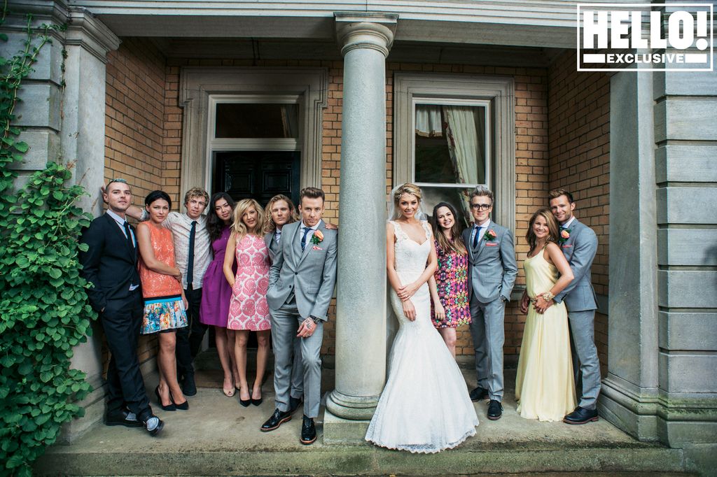 Danny Jones and wife Georgia with their wedding guests