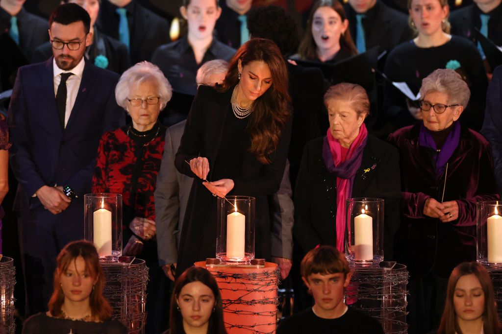 woman lighting candle 