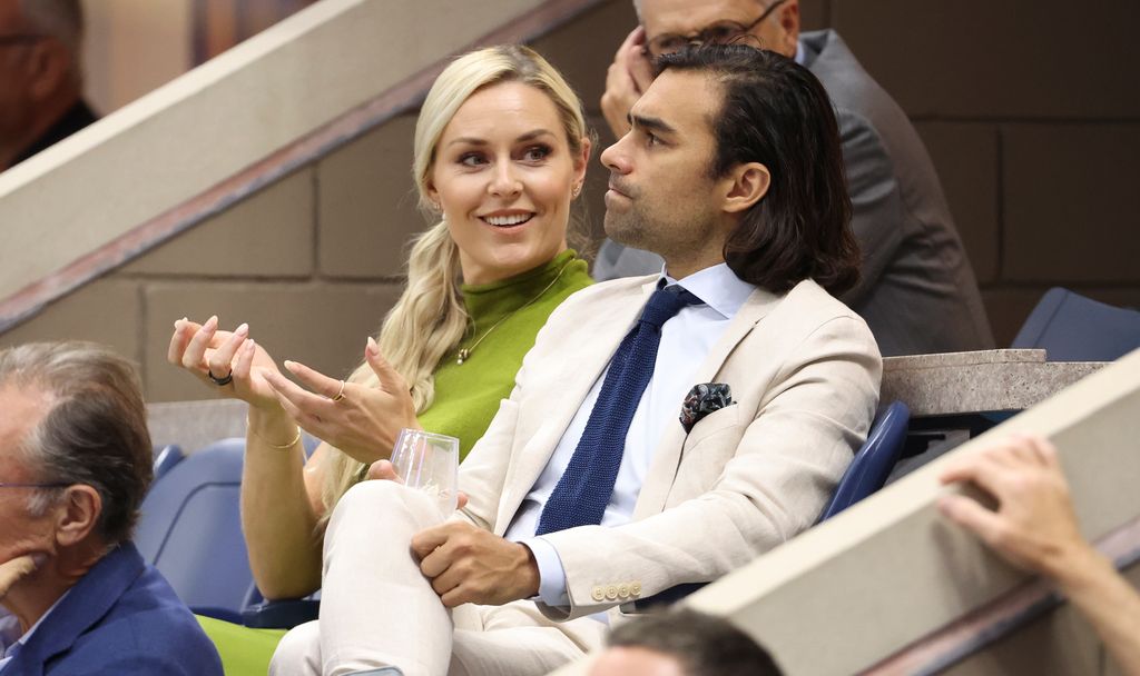 Lindsey Vonn, Diego Osorio attend the men's final on day 14 of the US Open 2022, 4th Grand Slam of the season, at the USTA Billie Jean King National Tennis Center on September 11, 2022