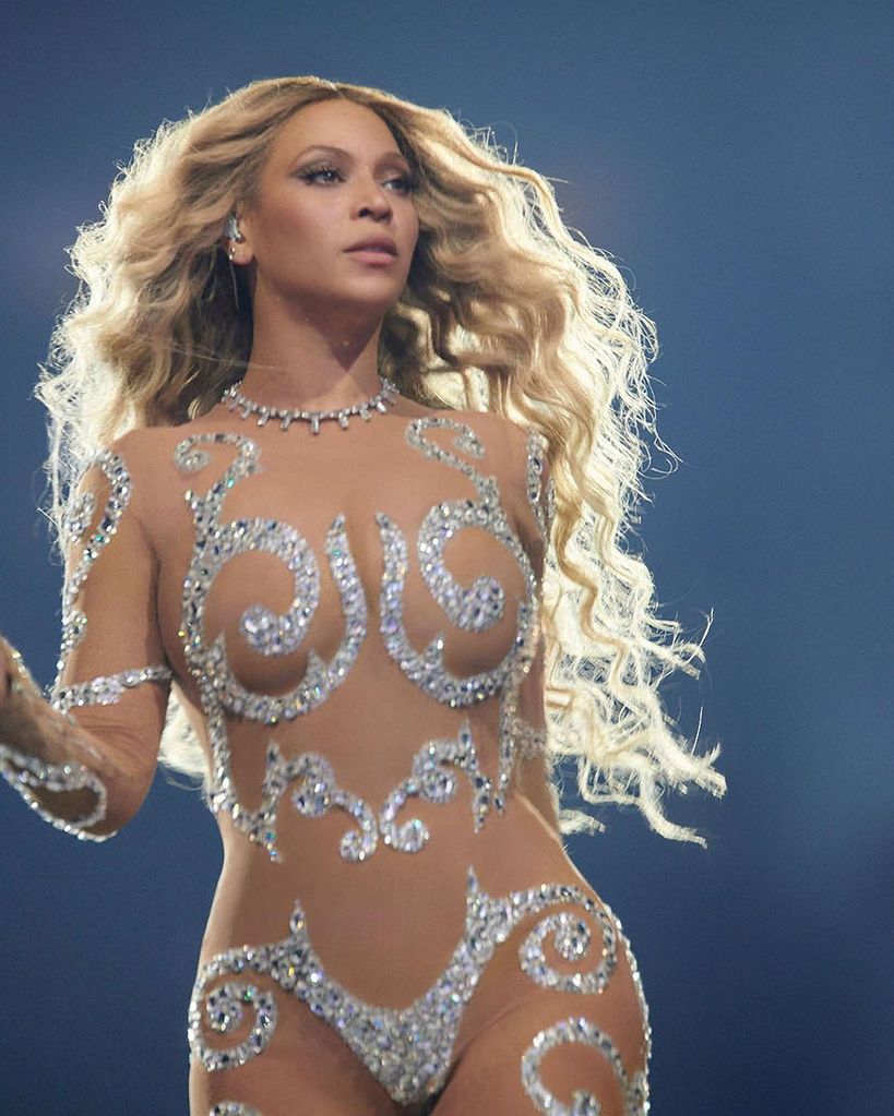 Beyonce stuns in nude jumpsuit