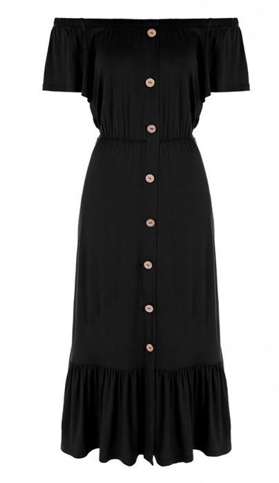 black bardot dress