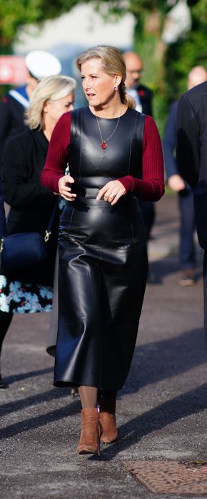 sophie wessex leather dress